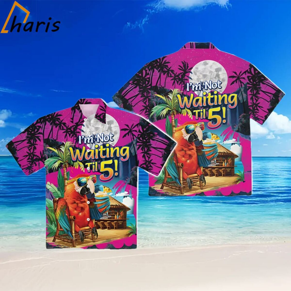 PINK I'm Not Waiting Til 5 Parrot Vacation Hawaiian Shirt 2 2