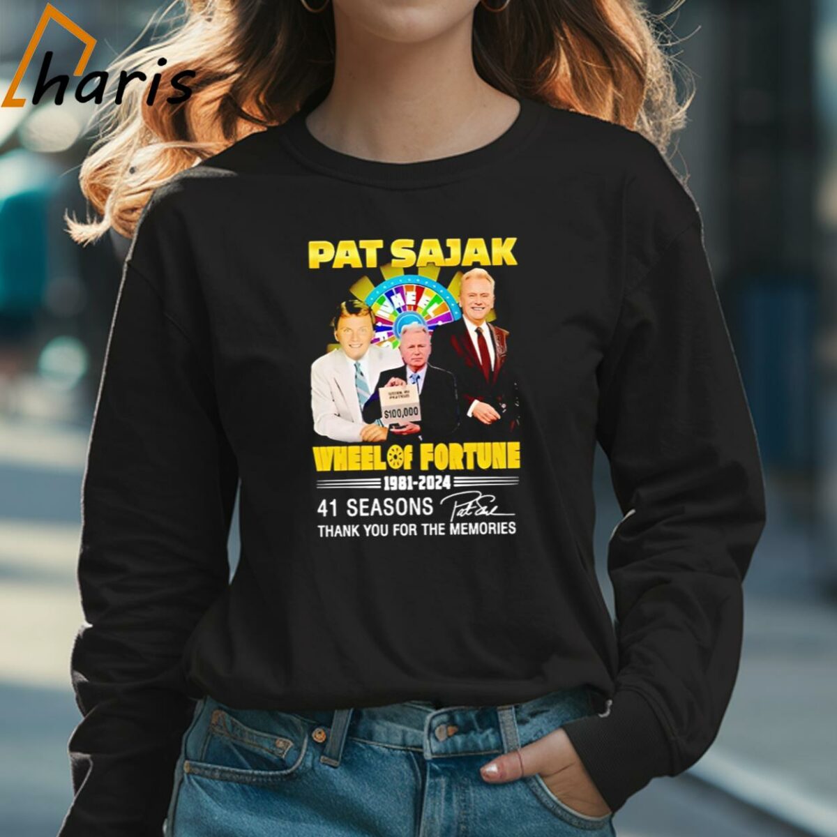 Pat Sajak Wheel Of Fortune 1981 2024 41 Seasons Thank You For The Memories Shirt 3 Long sleeve shirt