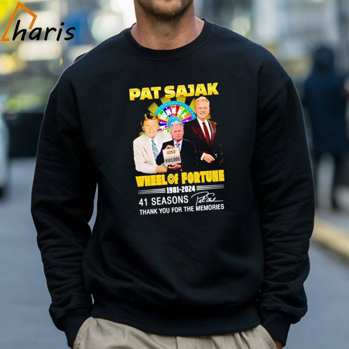Pat Sajak Wheel Of Fortune 1981 2024 41 Seasons Thank You For The Memories Shirt 4 Sweatshirt
