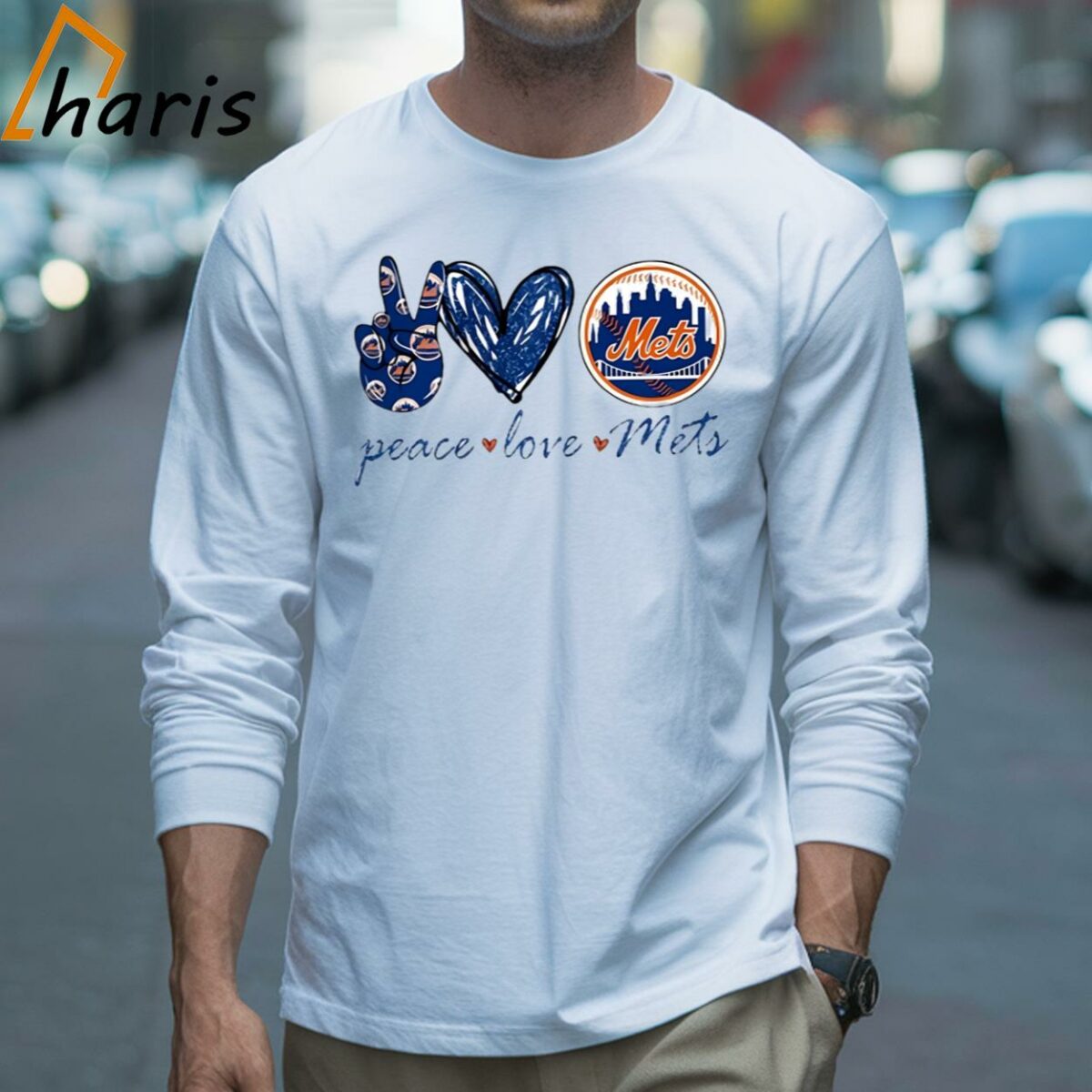 Peace Love New York Mets Logo Shirt 3 Long sleeve shirt