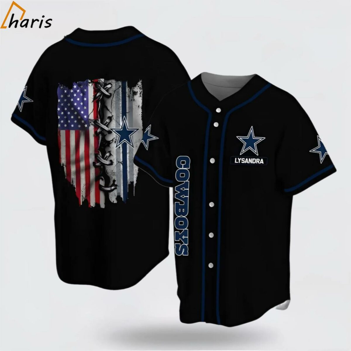 Personalized Dallas Cowboys NFL Unique Gifts Custom Name Number Baseball Jersey 1 jersey