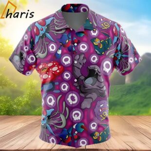 Poison Type Pokemon Pokemon Button Up Hawaiian Shirt 2 2