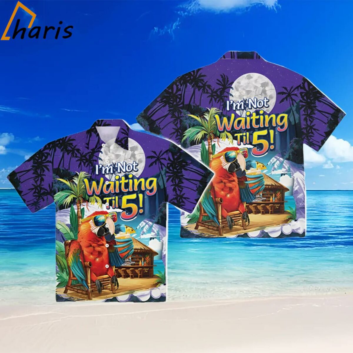 Purple I'm Not Waiting Til 5 Parrot Vacation Hawaiian Shirt 2 2