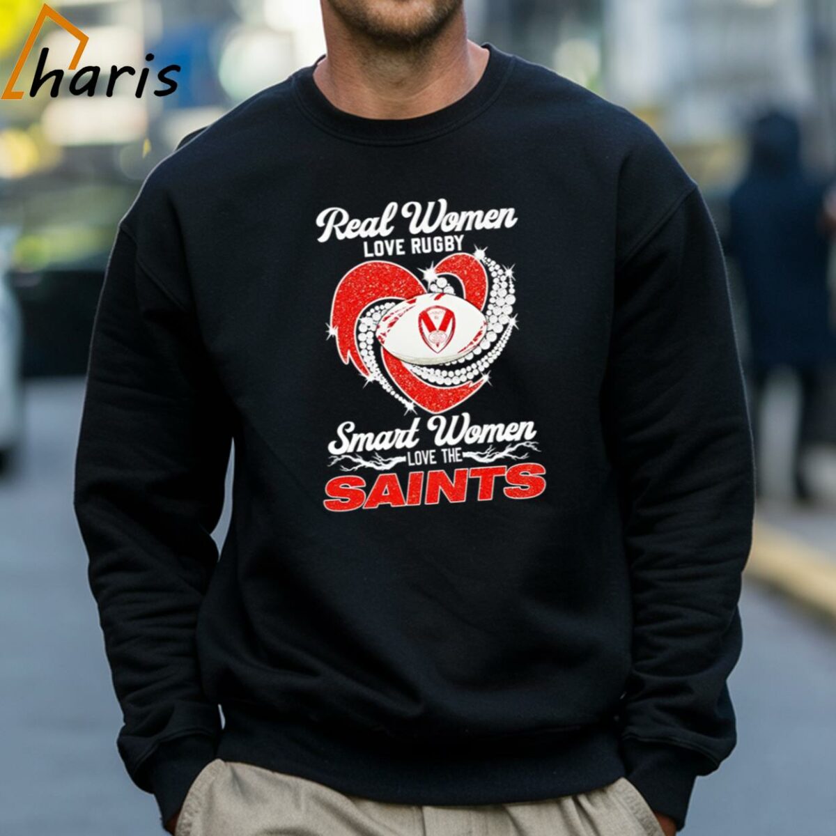 Real Women Love Rugby Smart Women Love The Saints Shirt 4 Sweatshirt
