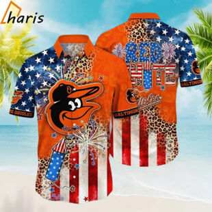 Red White Baltimore Orioles Fourth Of July Hawaiian Shirt 1