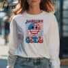 Retro Groovy Fourth 4th of July Smile American Girl T Shirt 4 Long sleeve shirt