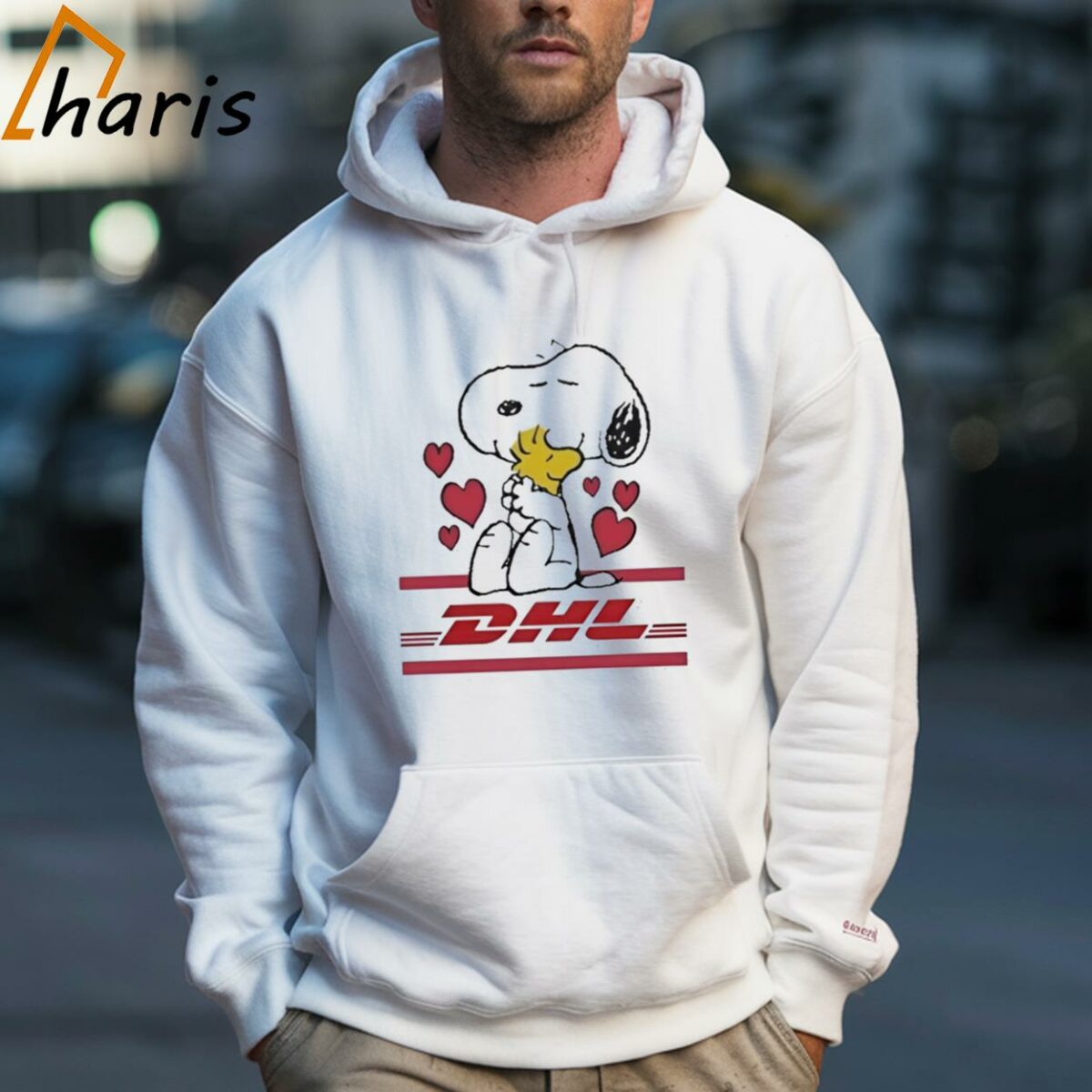 Snoopy And Woodstock Loves DHL Logo T shirt 5 Hoodie