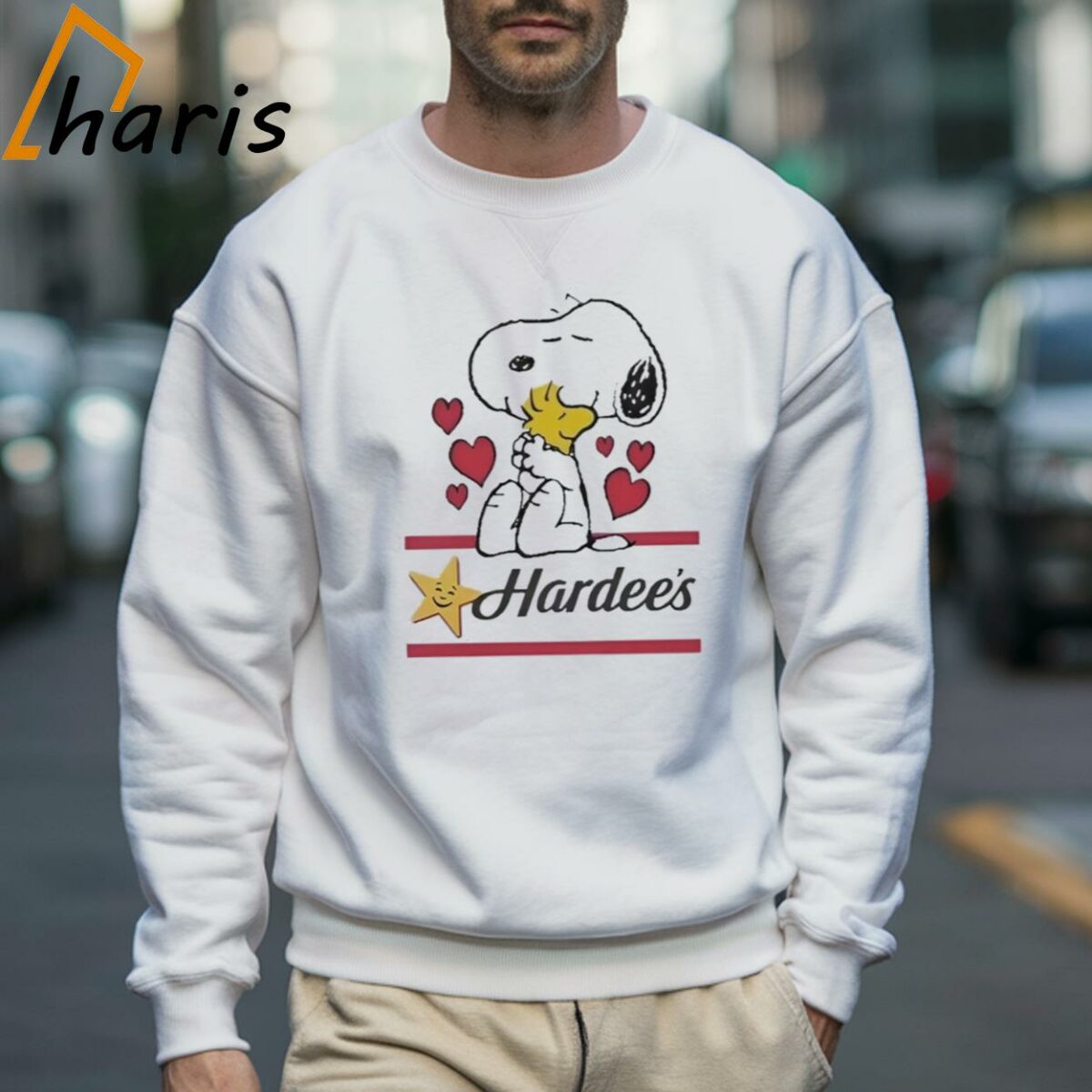 Snoopy And Woodstock Loves Hardees Logo T shirt 3 Sweatshirt