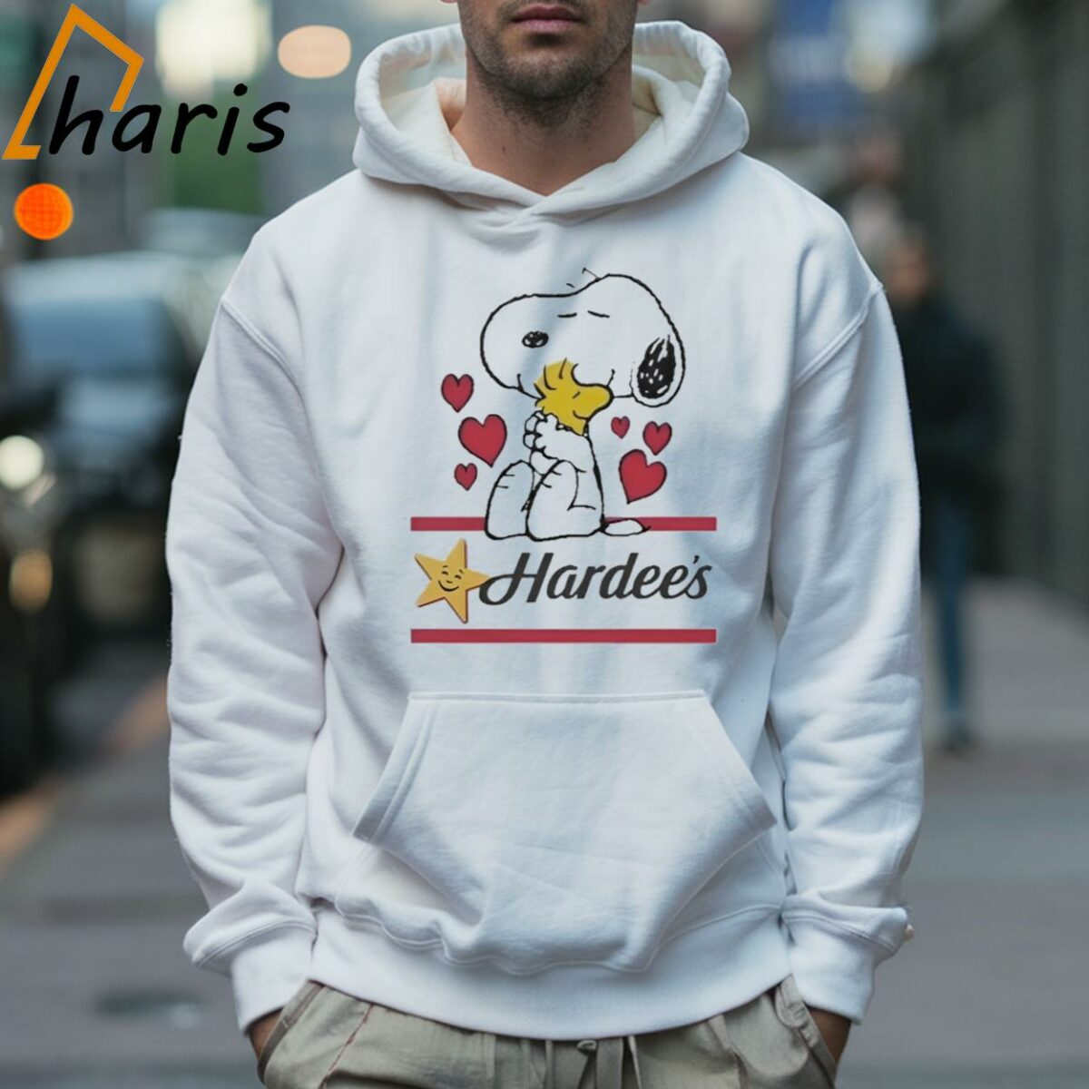 Snoopy And Woodstock Loves Hardees Logo T shirt 5 Hoodie