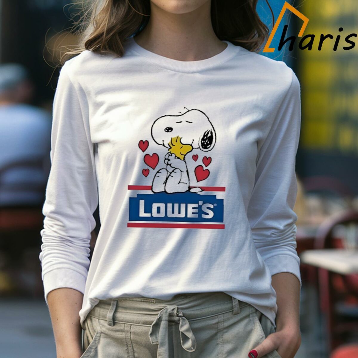 Snoopy And Woodstock Loves Lowes Logo T shirt 4 Long sleeve Shirt