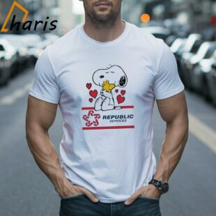 Snoopy And Woodstock Loves Republic Services Logo T shirt 2 Shirt