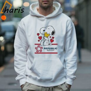 Snoopy And Woodstock Loves Republic Services Logo T shirt 5 Hoodie