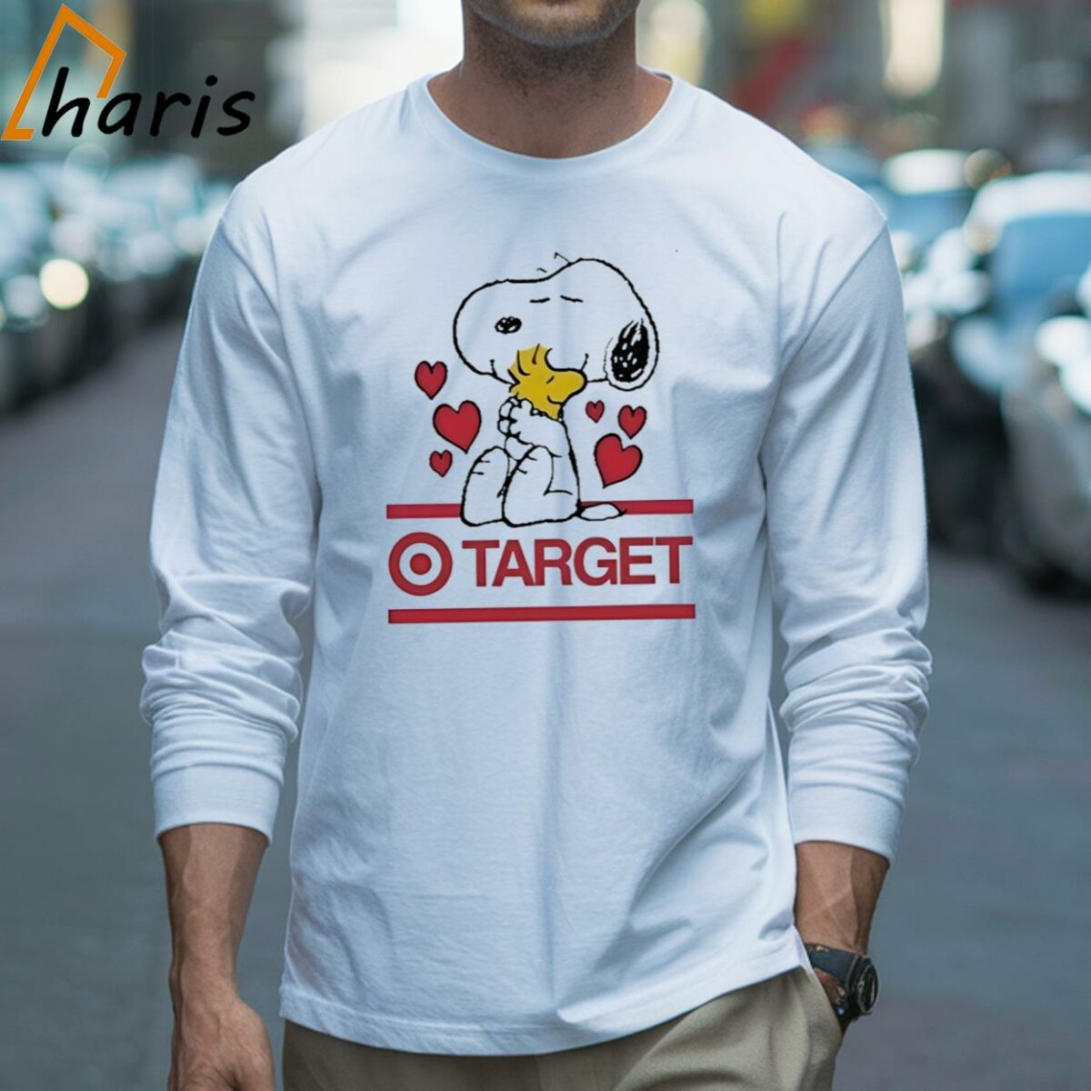 Snoopy And Woodstock Loves Target Logo T shirt 3 Long sleeve shirt