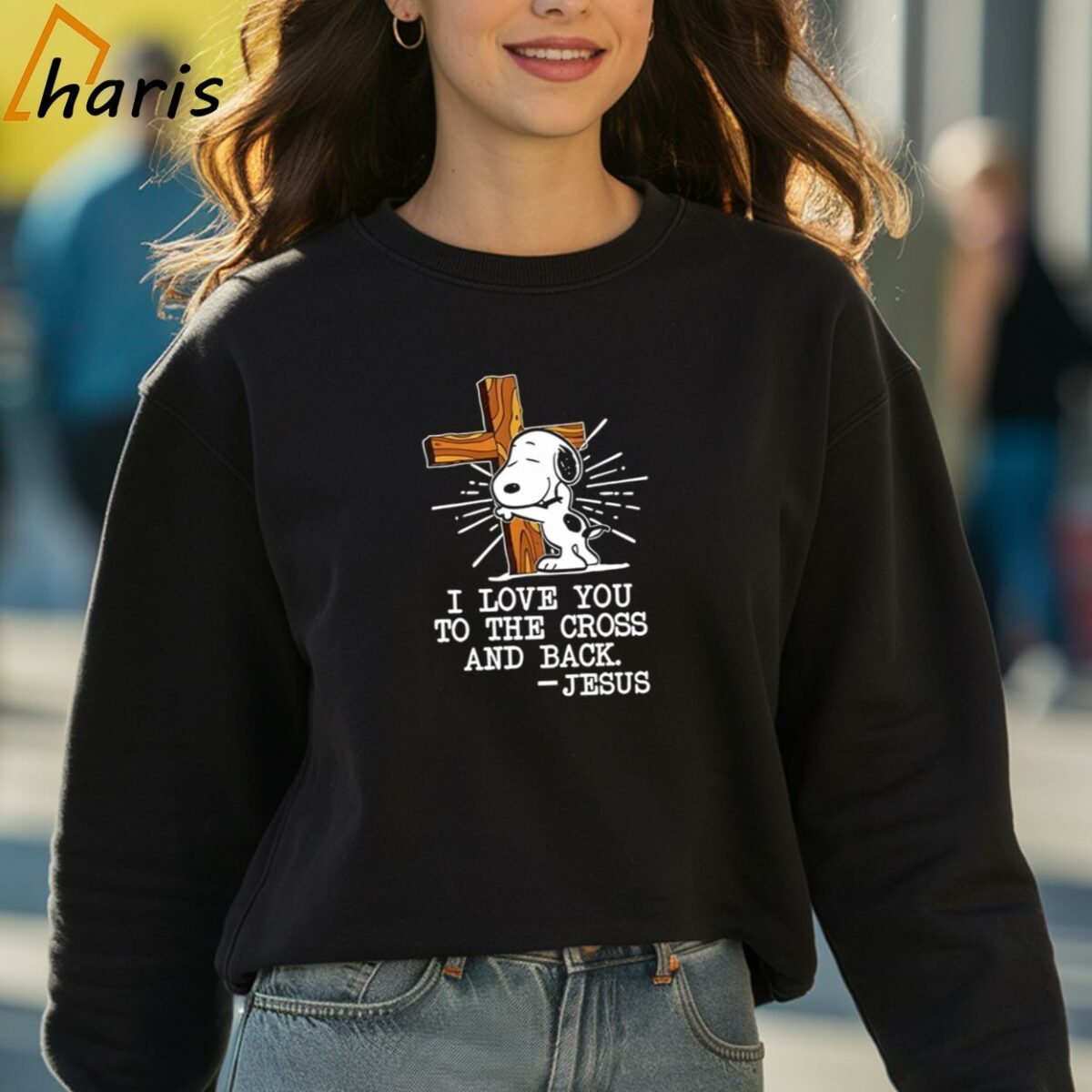 Snoopy I Love You To The Cross And Back Jesus Shirt 3 sweatshirt