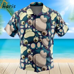 Snorlax Pokemon Button Up Hawaiian Shirt 2 2