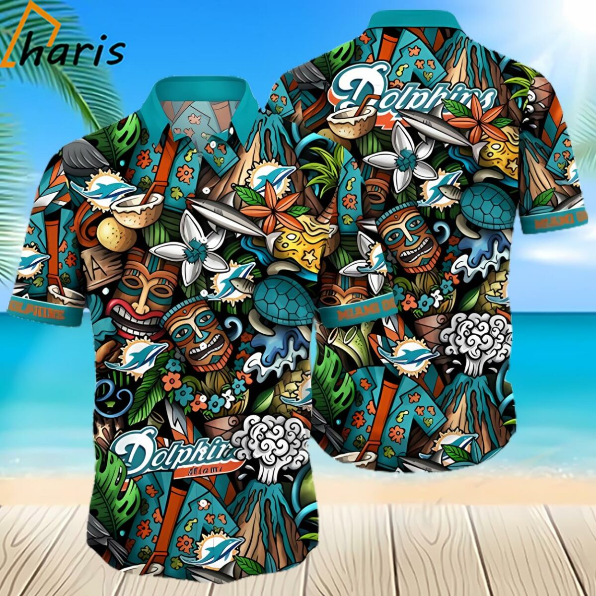 Summer Floral Miami Dolphins Hawaiian Shirt NFL Gift For fan 2 2
