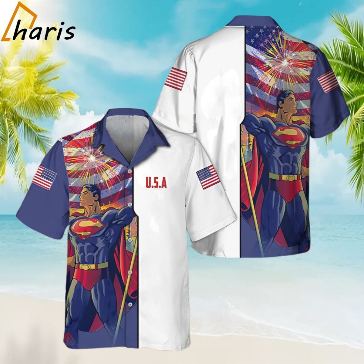 Superman USA Flag Fourth Of July Independence Day Hawaiian Shirt 1 1