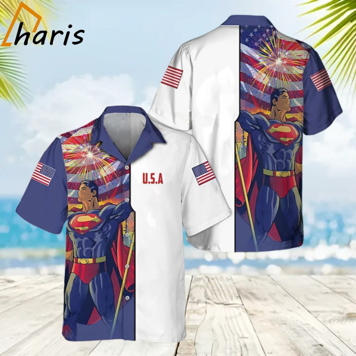 Superman USA Flag Fourth Of July Independence Day Hawaiian Shirt 2 2