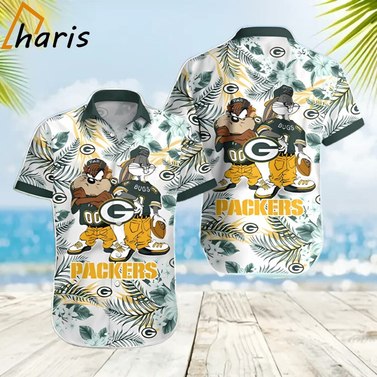Taz And Bugs Green Bay Packers Hawaiian Shirt 2 2