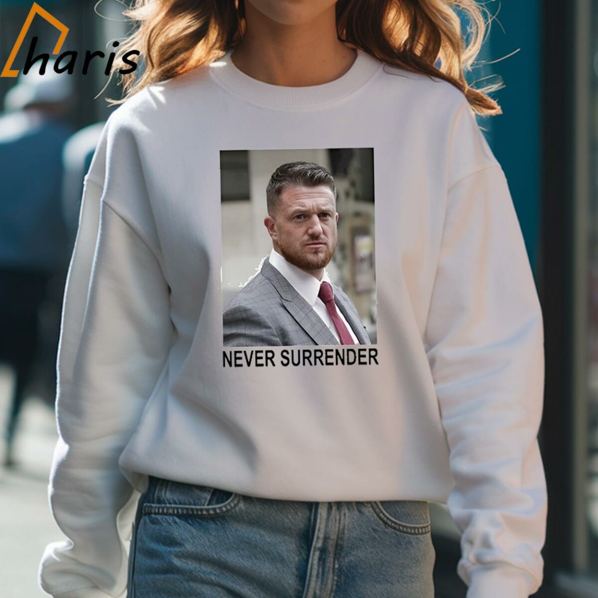 Tommy Robinson And Trump Mugshot Never Surrender 2024 T shirt 4 Sweatshirt
