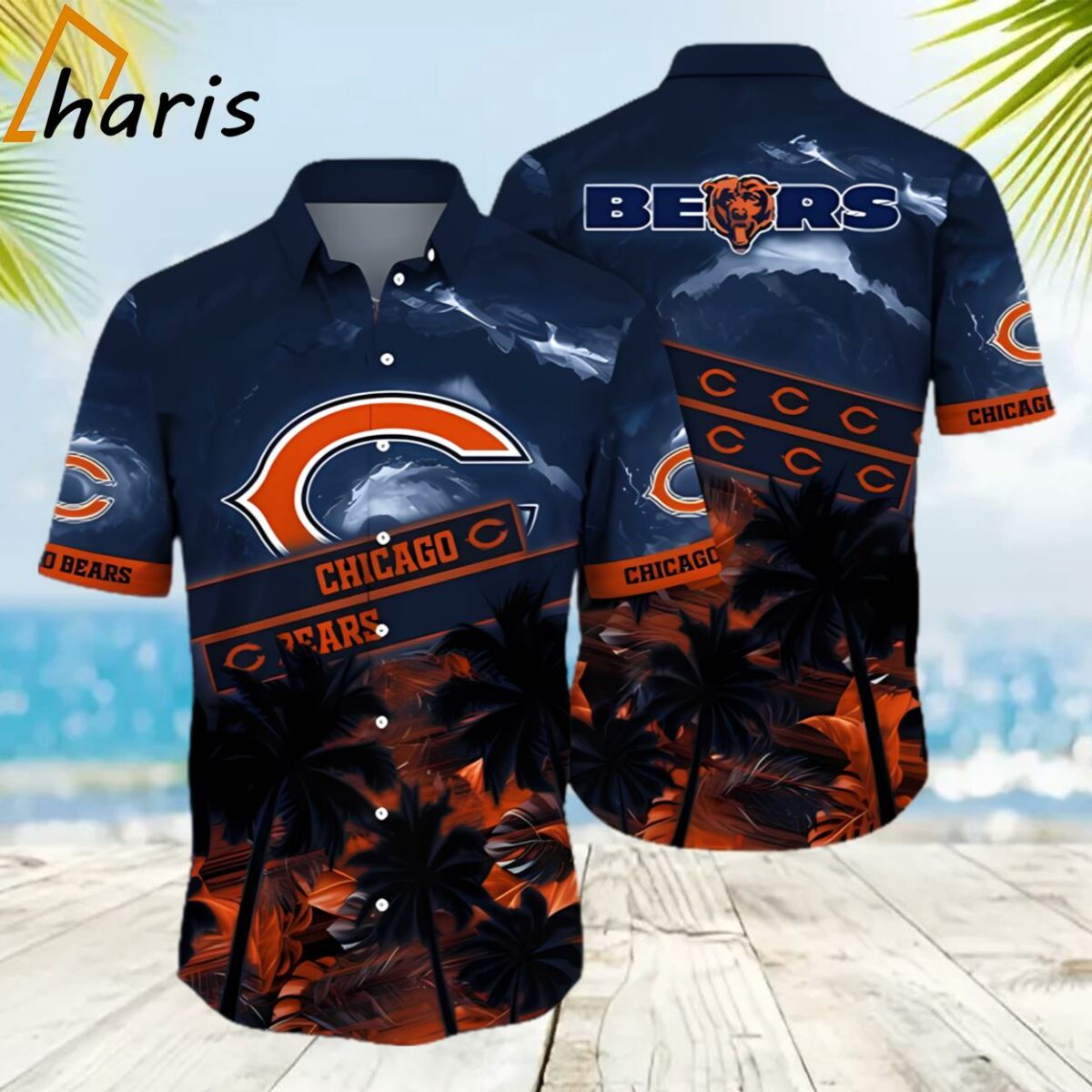 Tropical Coconut Tree NFL Chicago Bears Hawaiian Shirt 2 2