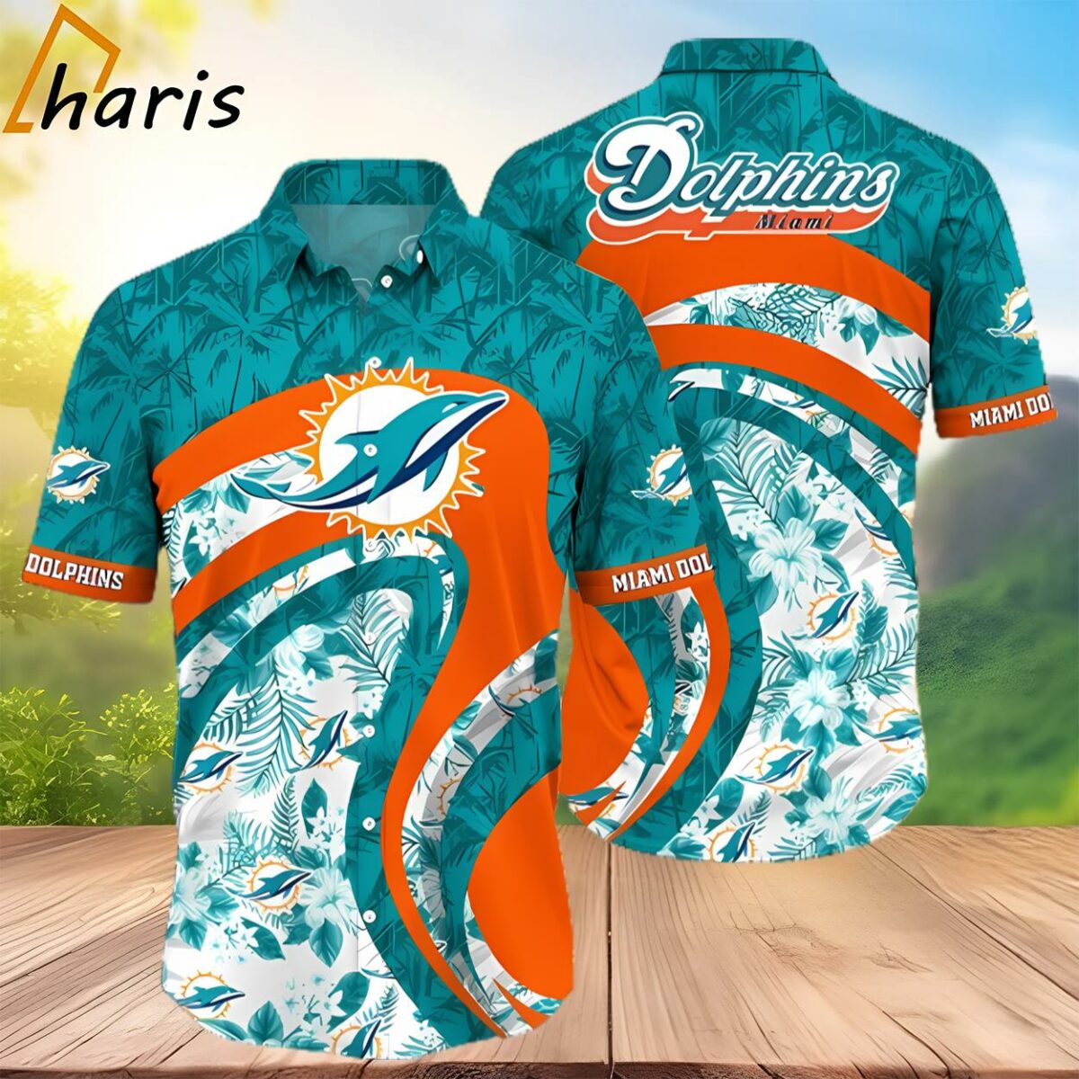 Tropical Floral Miami Dolphins Hawaiian Shirt 2 3