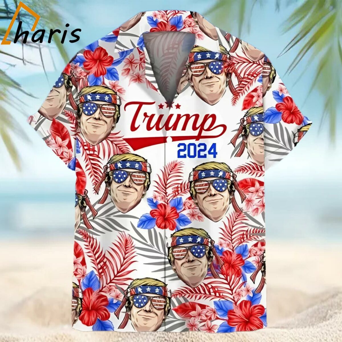 Tropical Flower Trump President Maga Hawaiian Shirt 1 1