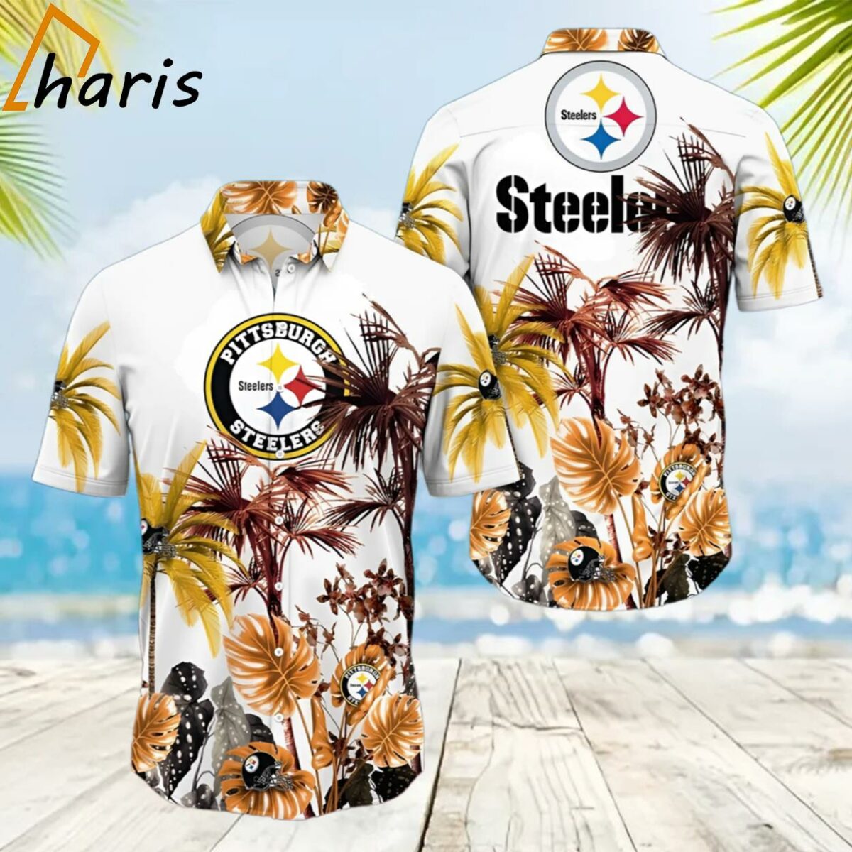 Tropical Palm Tree Pittsburgh Steelers Hawaiian Shirt 2 2