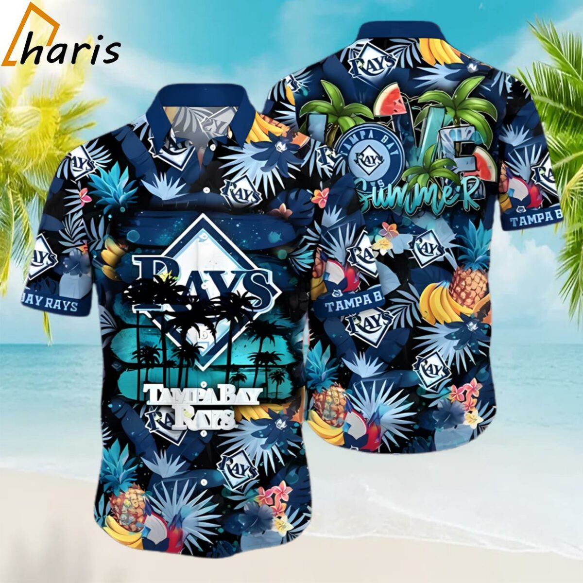 Tropical Summer Aloha Baseball Rays Hawaiian Shirt 1 1