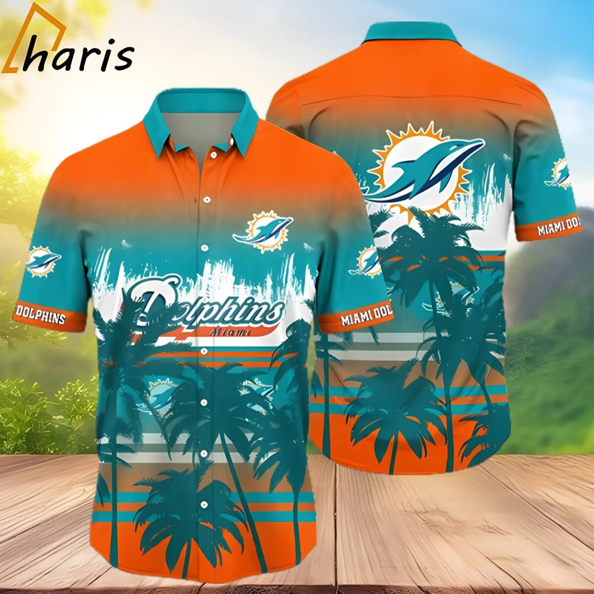 Tropical Summer Sunset NFL Miami Dolphins Hawaiian Shirt 2 3