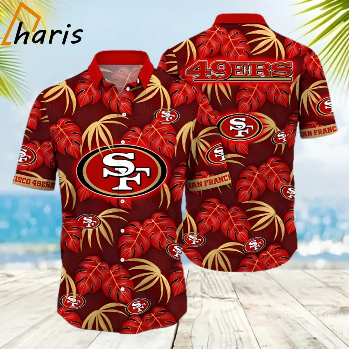 Tropical pattern NFL San Francisco 49ers Aloha Shirt 2 2