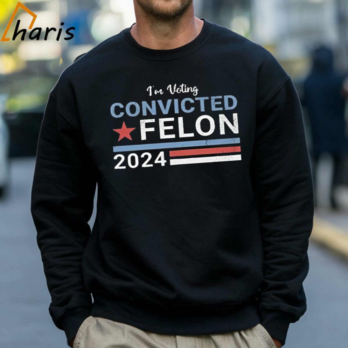 Trump 2024 Convicted Felon Im Voting Convicted Felon 2024 T shirt 4 Sweatshirt