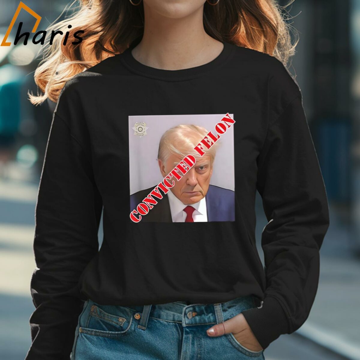 Trump 2024 Convicted Felon Stamped Guilty T shirt 3 Long sleeve shirt