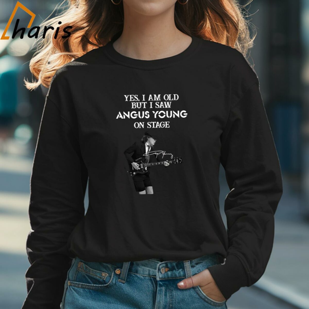 Yes I Am Old But I Saw Angus Young On Stage 2024 Signature T shirt 3 Long sleeve shirt