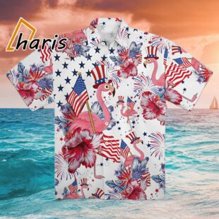 Flamingo American Flag Hawaiian Shirt 1 1