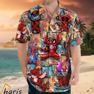Pew Pew Stitch Deadpool Hawaiian Shirt 1 1