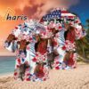 Shorthorn Cattle American Flag Hawaiian Shirt 3 3
