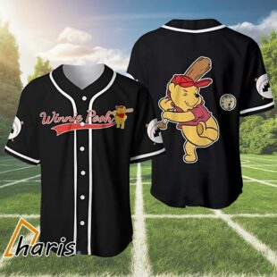Winnie Pooh Red Black Cute Disney Baseball Jersey 1 1