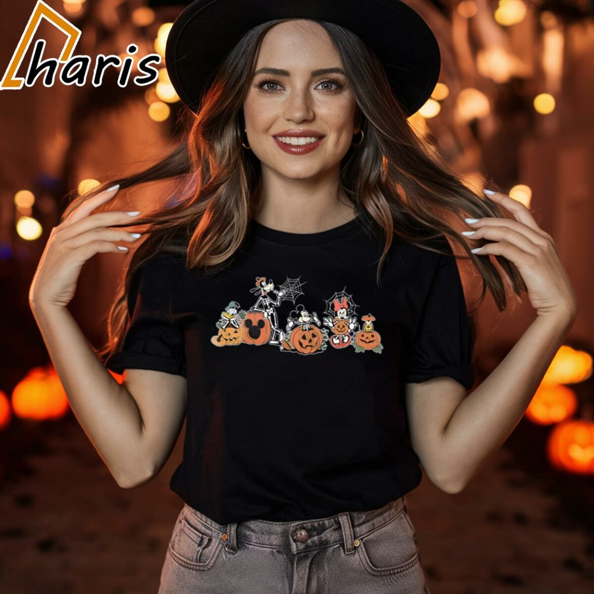 Halloween Disney Mickey And Friends Skeleton Pumpkin Disney Halloween Shirts 1 2