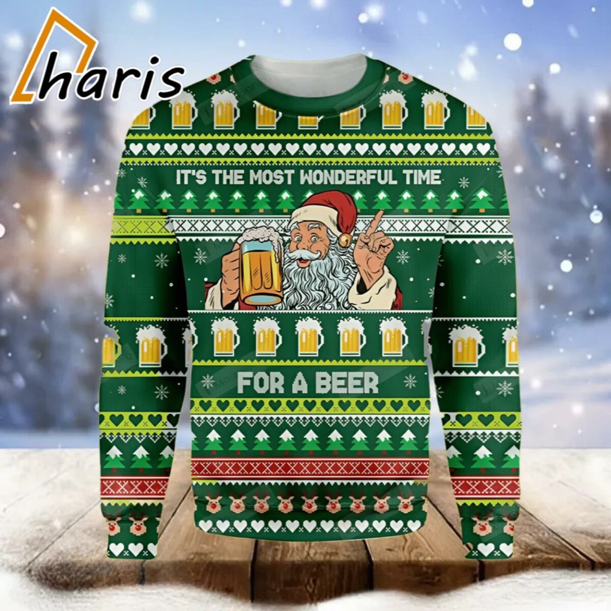 Its The Most Wonderful Time For A Beer Ugly Christmas Sweater 1 1