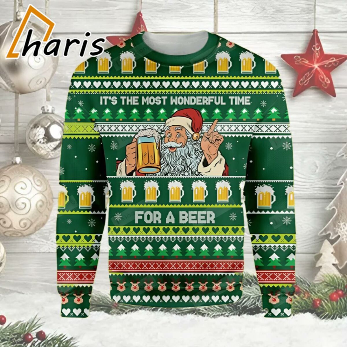 Its The Most Wonderful Time For A Beer Ugly Christmas Sweater 2 2