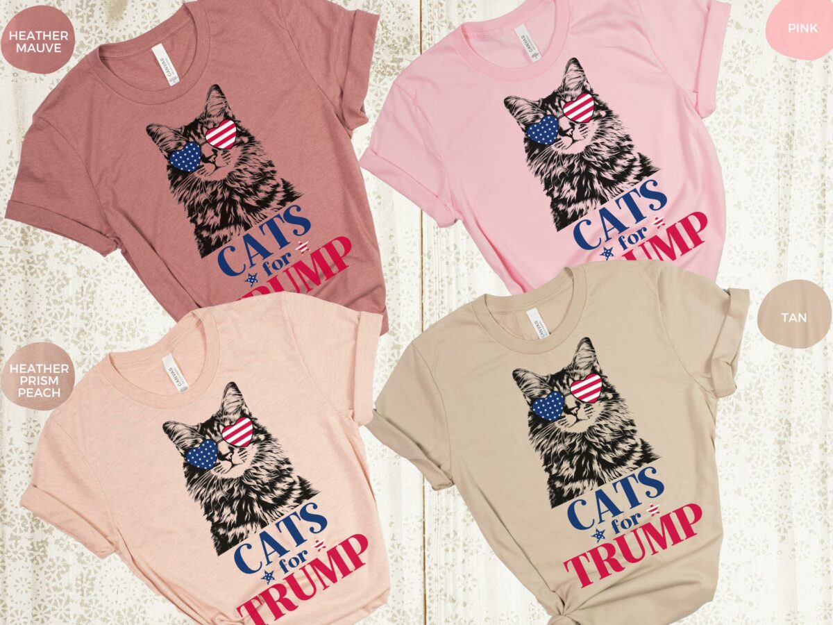 Cats For Trump Shirt Funny Cat Trump 2024 Support Shirt Trump Long Hair Cat Shirt MAGA Cat Shirt Vote Trump 2024 Shirt Trump Cat Lady 5