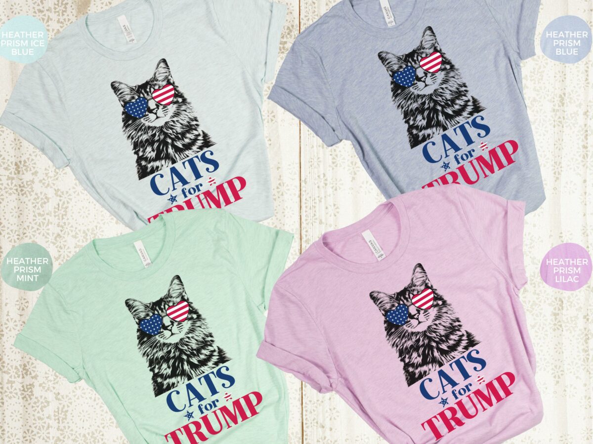 Cats For Trump Shirt Funny Cat Trump 2024 Support Shirt Trump Long Hair Cat Shirt MAGA Cat Shirt Vote Trump 2024 Shirt Trump Cat Lady 6