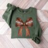 Coquette Football Shirt Retro Gameday Sweatshirt Football Bow T Shirt Autumn Football Season Sweater Football Mom Shirt 1