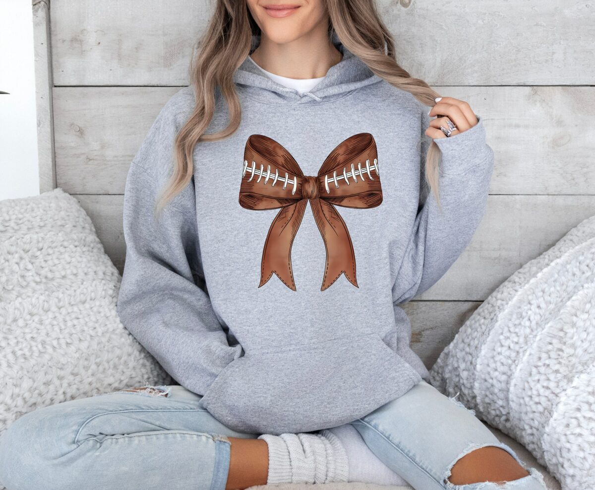 Coquette Football Shirt Retro Gameday Sweatshirt Football Bow T Shirt Autumn Football Season Sweater Football Mom Shirt 2