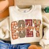 Cozy Season Shirt Effect Embroidery Fall Shirt Autumn Shirt Retro Halloween Shirt Thanksgiving Shirt 1