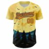 Custom Light Yellow Bay Orange US Navy Blue Halloween Authentic Baseball Jersey Custom Halloween Baseball Jersey Gift Team Jerseys 2