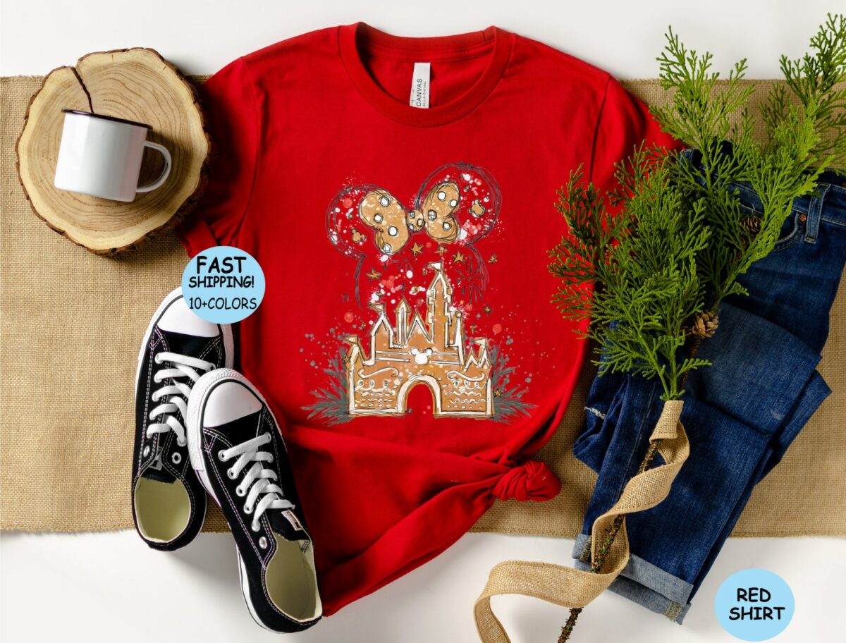 Disney Gingerbread Castle Shirt Christmas Castle Shirt Disney Christmas Shirt Mickey Christmas Shirt Disney Christmas Family Shirts 6