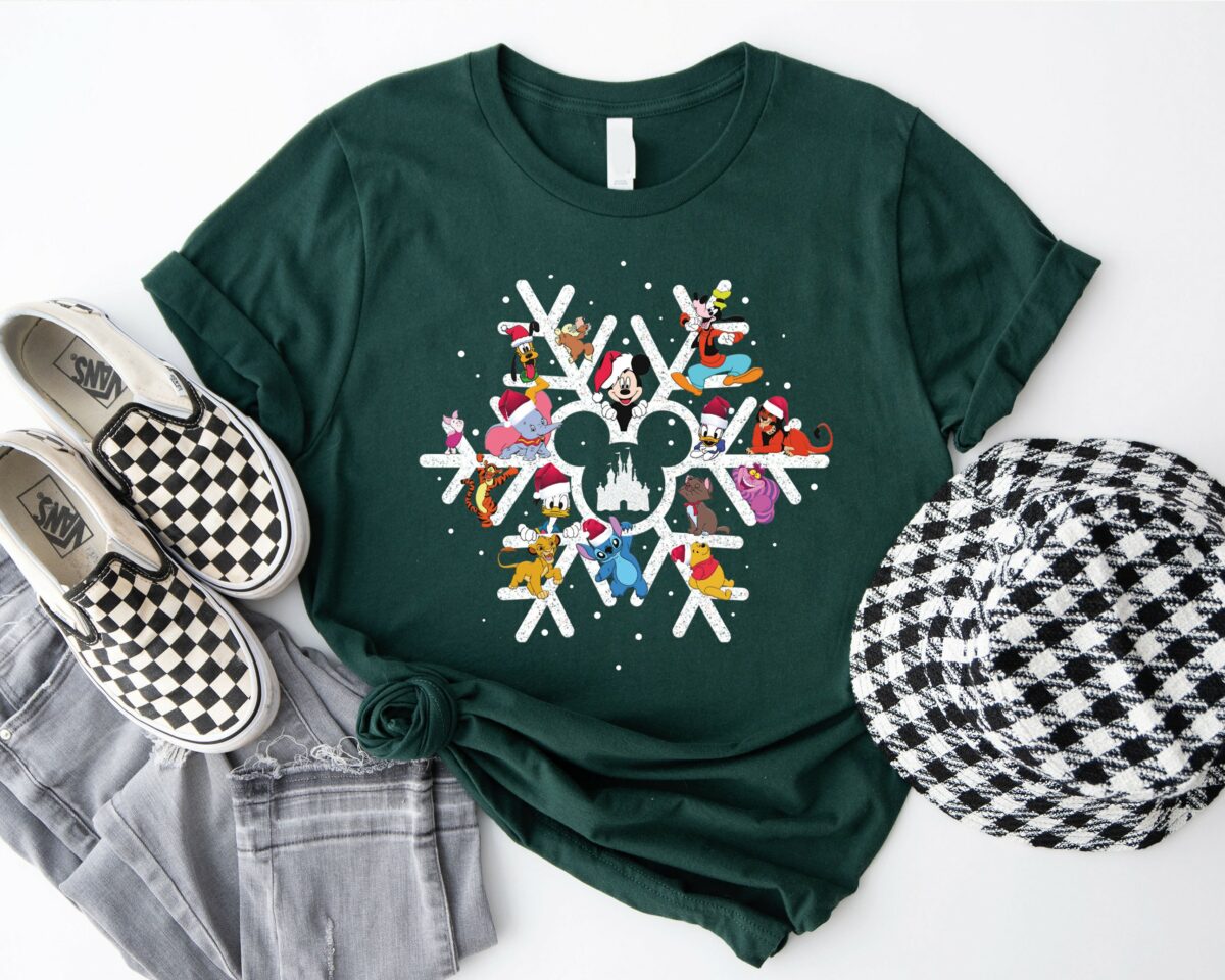 Disney Snowflake Christmas Sweatshirt Disneyland Xmas Shirt Magic Kingdom Holiday Shirt Mickey Snowflake T Shirt Disney Christmas Trip 4