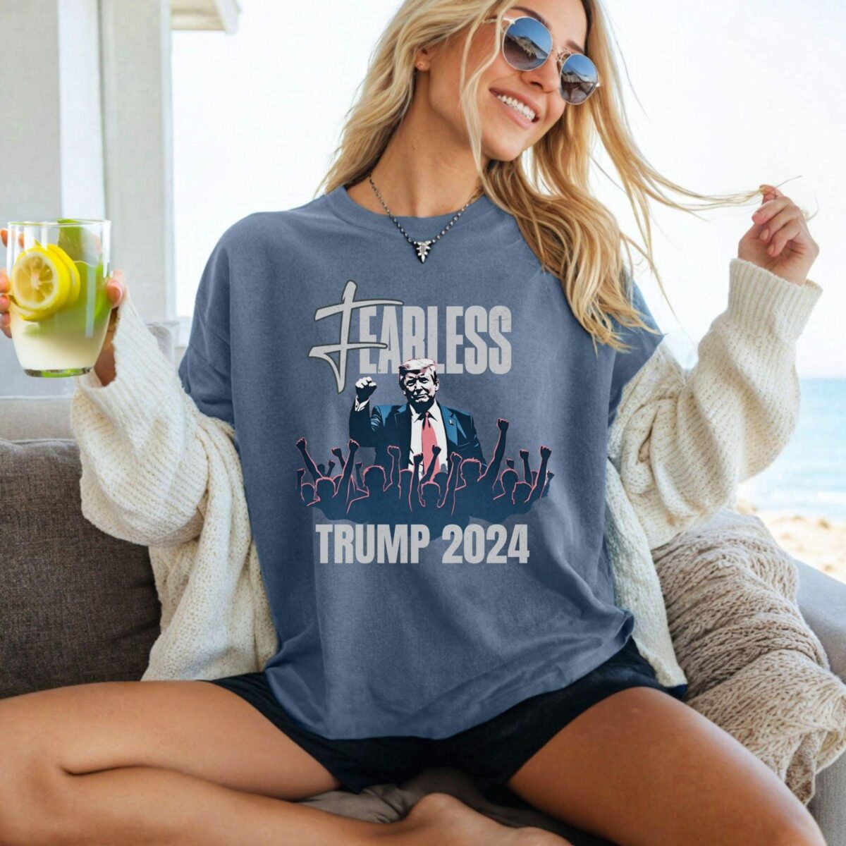 Fearless Trump 2024 T Shirt Shooting MAGA 2024 Shirt Patriot T Shirt Pro America Tee Trump 2024 Shirt Republican Gift Comfort Colors(r) 3